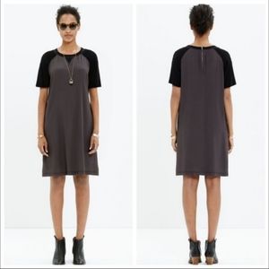 Madewell Colorblock Gray/Black T-Shirt Dress